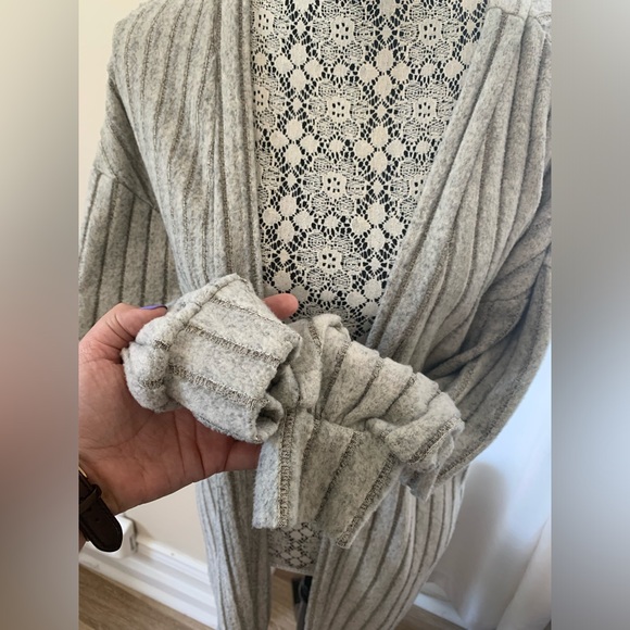 Light grey ribbed cardigan - Picture 2 of 9